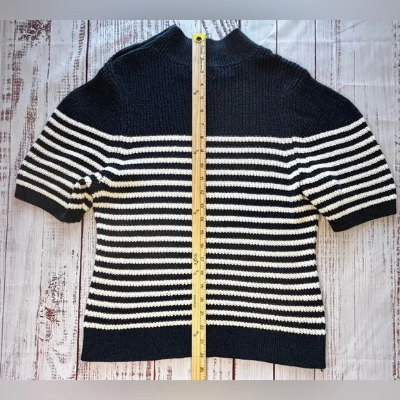 Anthropologie Maeve Divendra Navy & White Stripe Pullover Knit Sweater - Picture 6 of 11